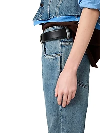 Denim and Poplin Five-Pocket Jeans