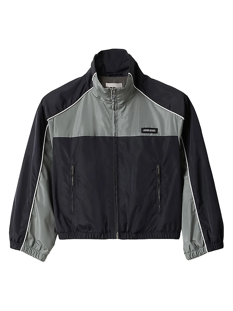 Technical Silk Zipper Blouson Jacket