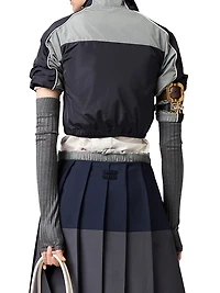 Technical Silk Zipper Blouson Jacket
