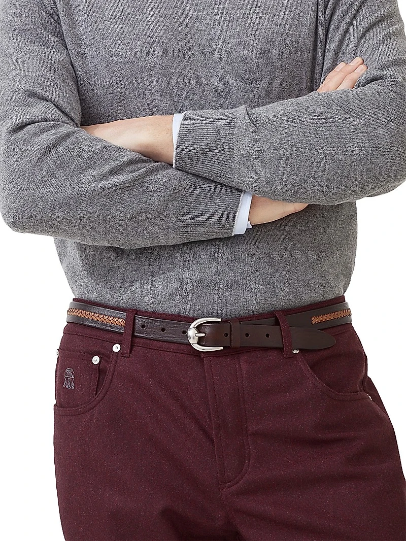 Leather Braided Pattern Belt