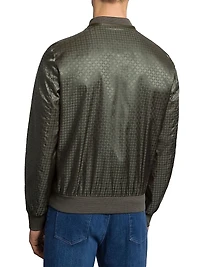 Jacquard and Lambskin Leather Blouson Jacket