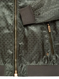 Jacquard and Lambskin Leather Blouson Jacket