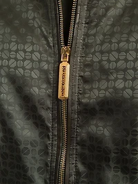 Jacquard and Lambskin Leather Blouson Jacket