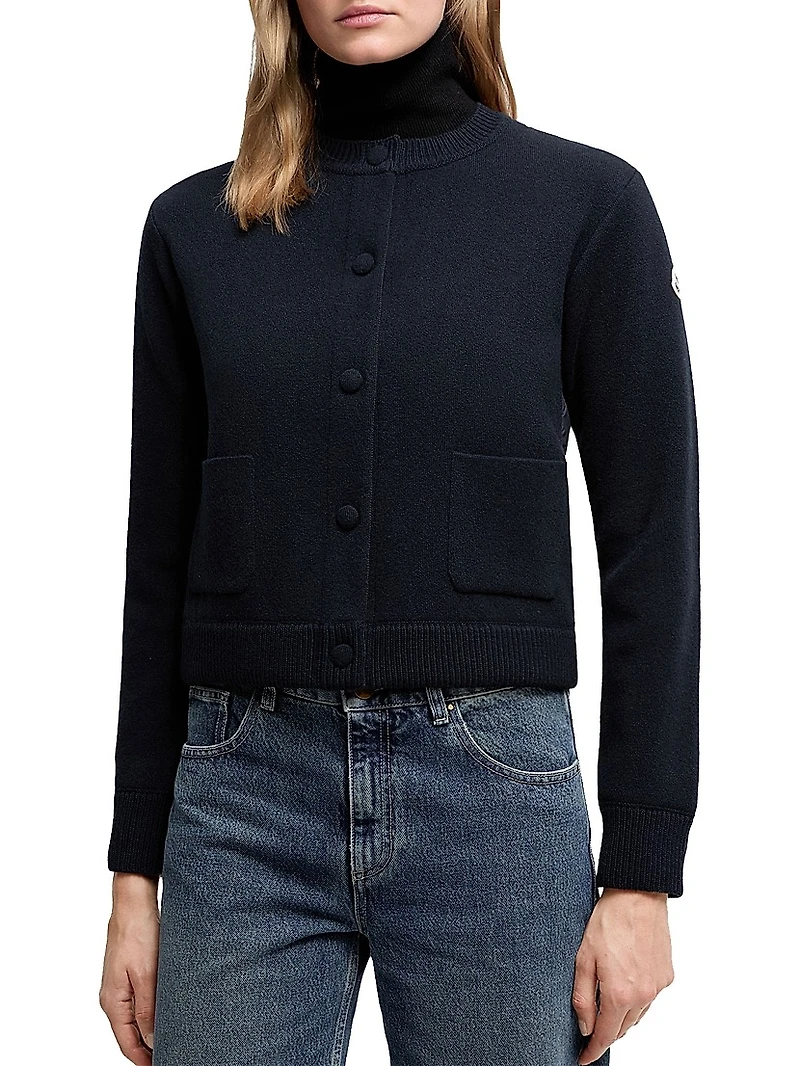 Down-Filled Cardigan Wool