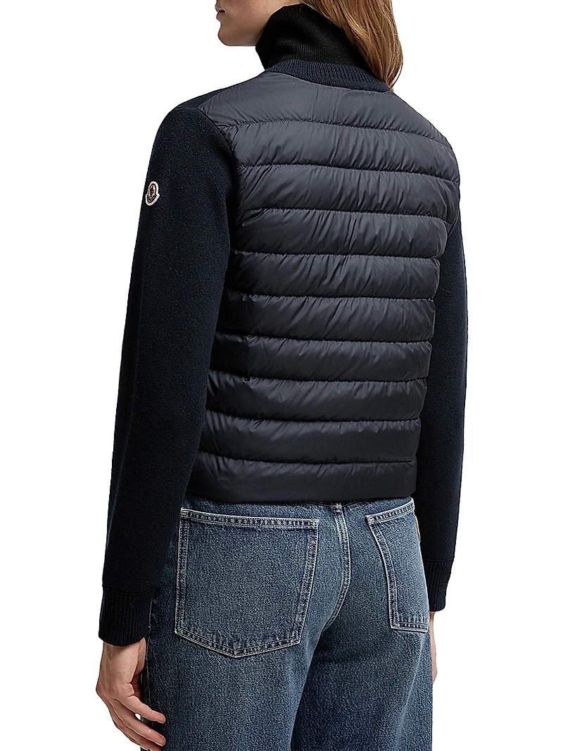Down-Filled Cardigan Wool