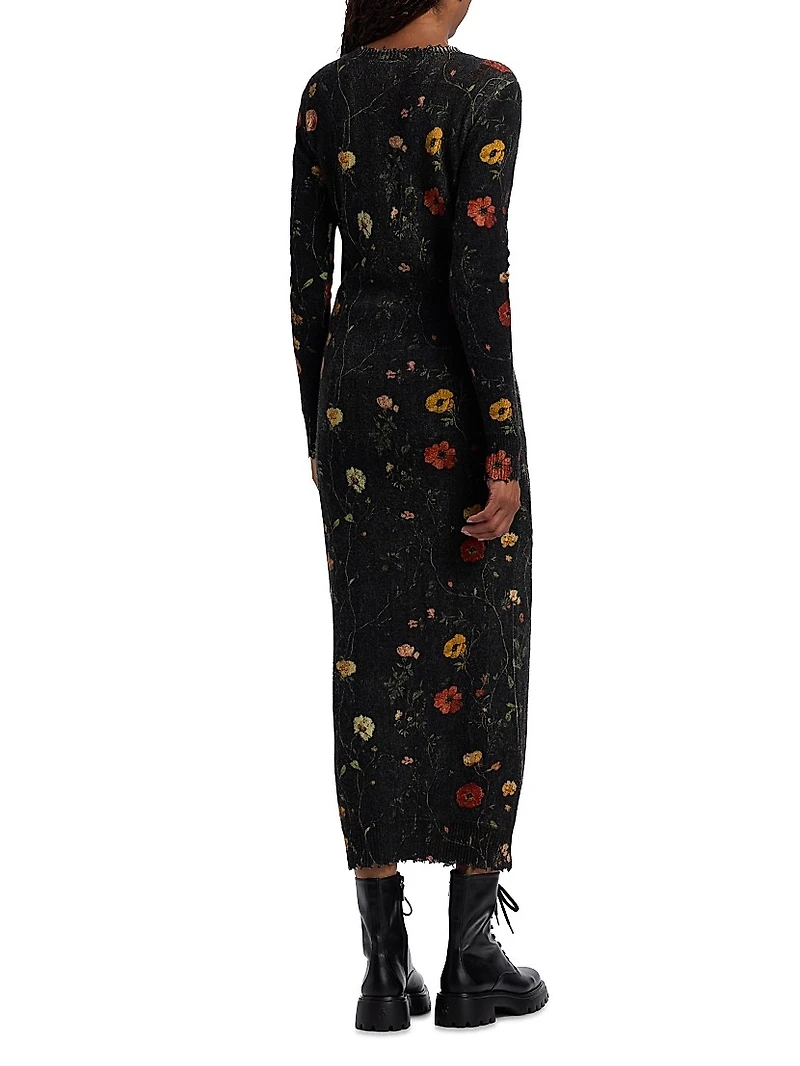 Floral Skinny Long Cardigan