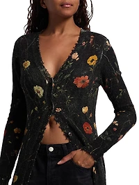 Floral Skinny Long Cardigan