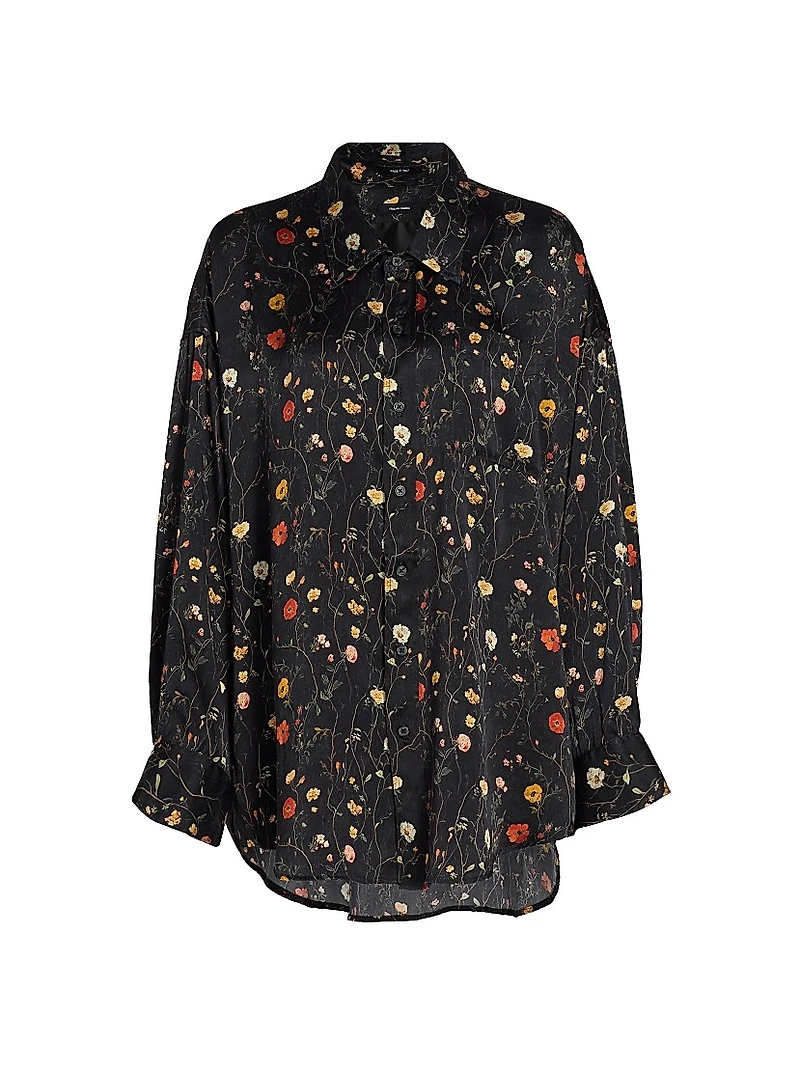 Floral Oversized Silk Shirt
