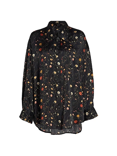 Floral Oversized Silk Shirt