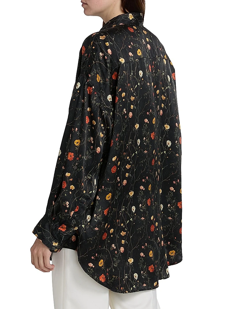 Floral Oversized Silk Shirt