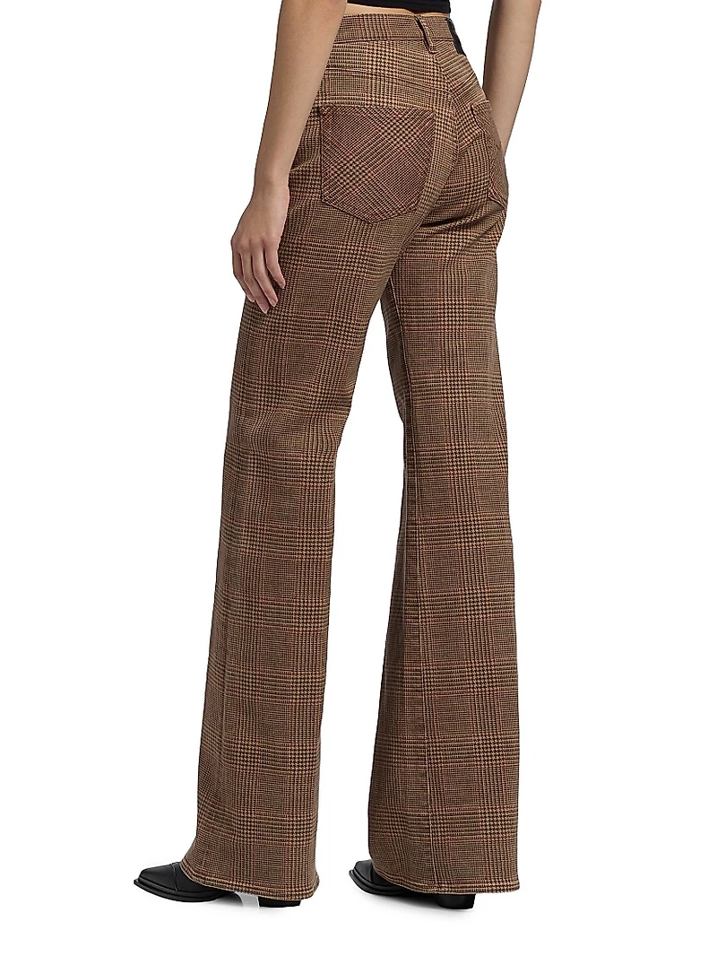 Charlotte Plaid Wide-Leg Jeans