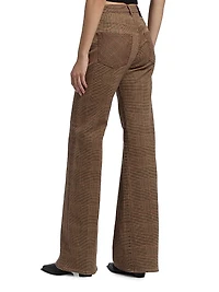 Charlotte Plaid Wide-Leg Jeans