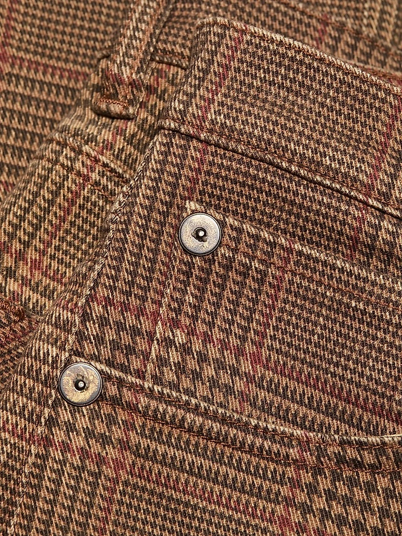 Charlotte Plaid Wide-Leg Jeans