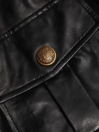 Pleated Leather Jacket