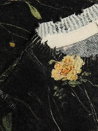 Floral Merino Wool Crop Sweater