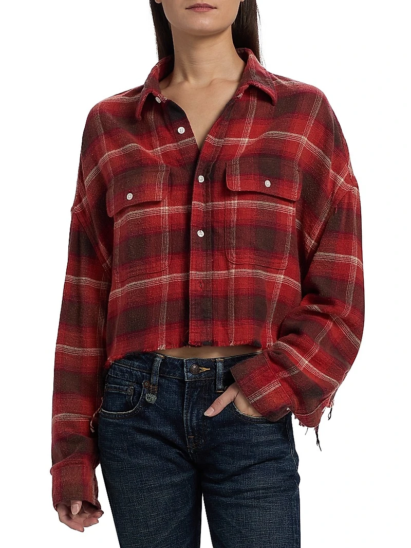 Plaid Cotton Crop Shirt