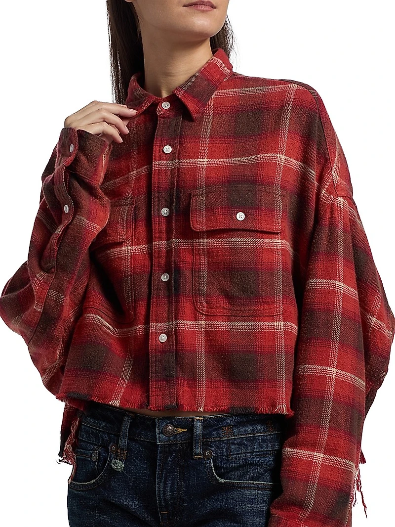 Plaid Cotton Crop Shirt