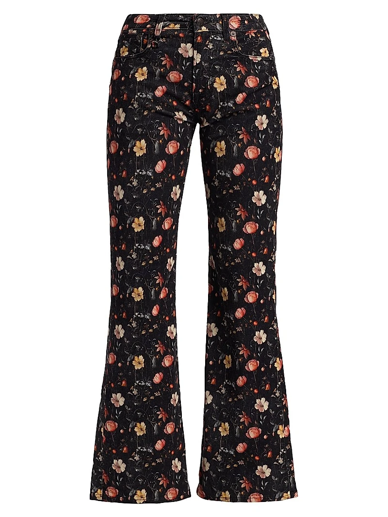 Joan Floral Kick Flare Jeans