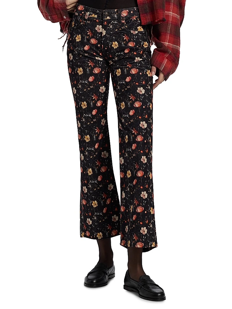 Joan Floral Kick Flare Jeans