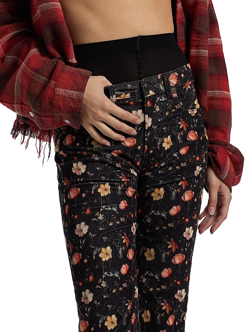 Joan Floral Kick Flare Jeans