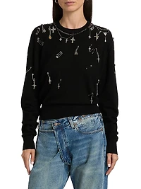 Embellished Merino Wool Sweater