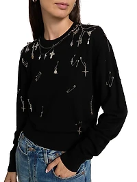 Embellished Merino Wool Sweater