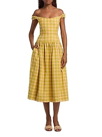 Giorgia Plaid Cotton Midi-Dress