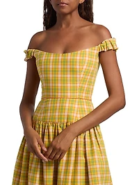 Giorgia Plaid Cotton Midi-Dress