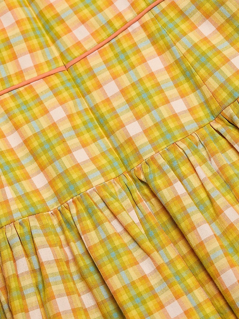 Giorgia Plaid Cotton Midi-Dress