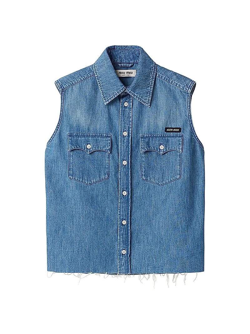 Sleeveless Chambray Shirt