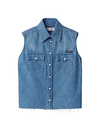 Sleeveless Chambray Shirt