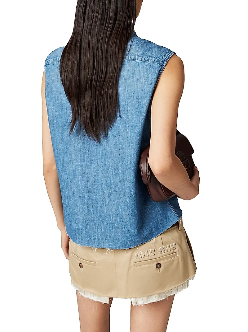 Sleeveless Chambray Shirt
