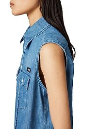 Sleeveless Chambray Shirt