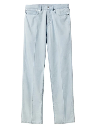Five-Pocket Chambray Denim Jeans