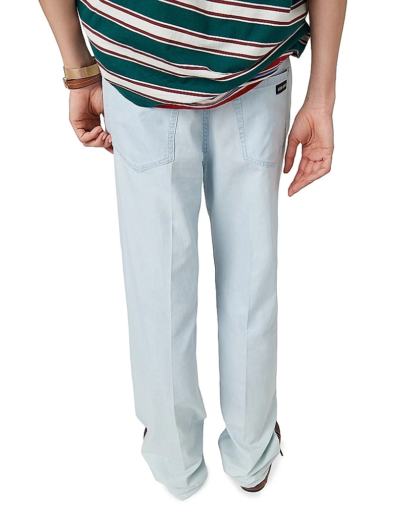 Five-Pocket Chambray Denim Jeans