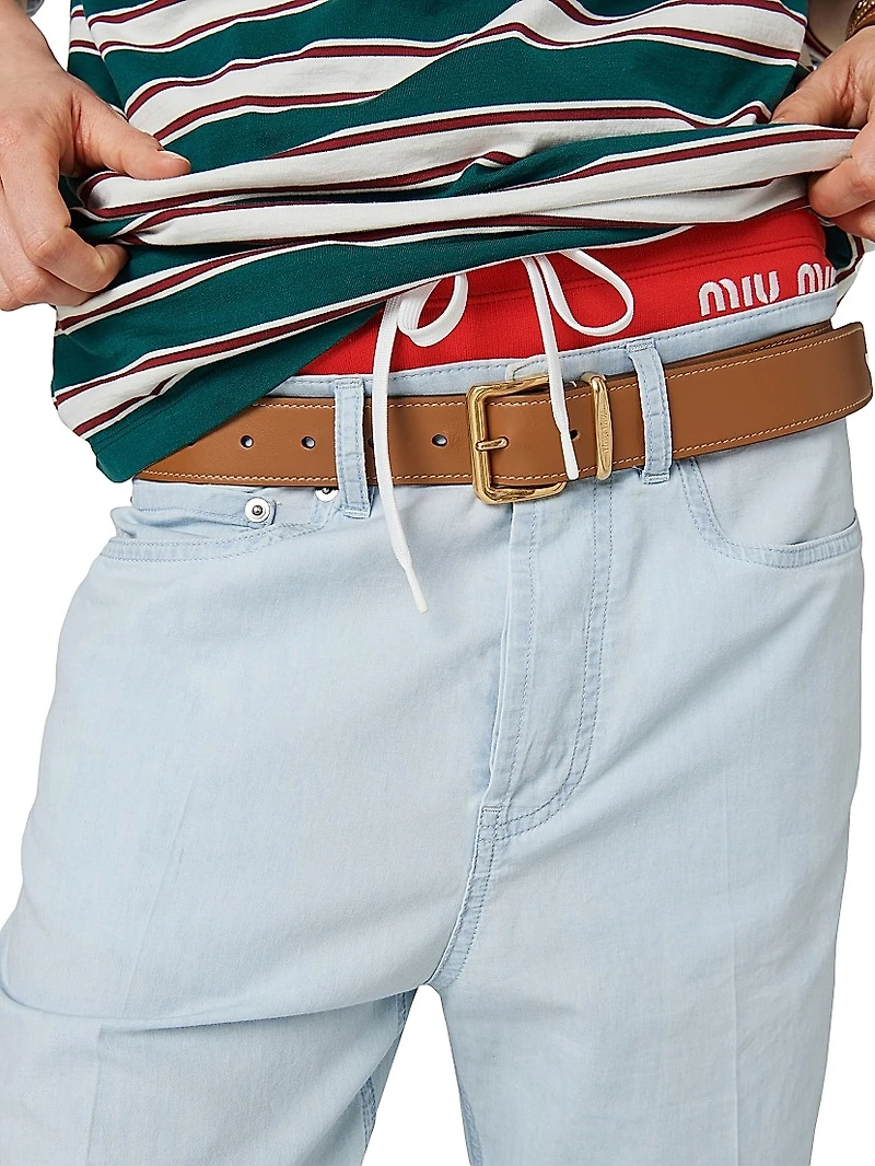 Five-Pocket Chambray Denim Jeans