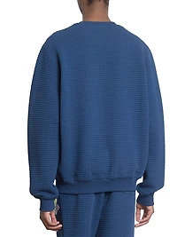 Tennis Waffle-Knit Crewneck Sweatshirt