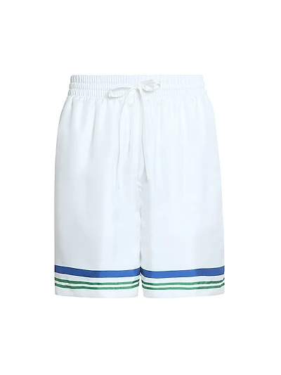 Tennis Ball Striped Silk Shorts