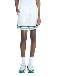 Tennis Ball Striped Silk Shorts