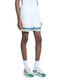 Tennis Ball Striped Silk Shorts