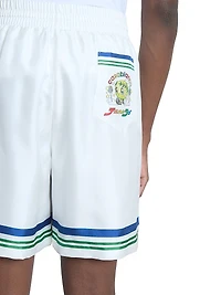 Tennis Ball Striped Silk Shorts