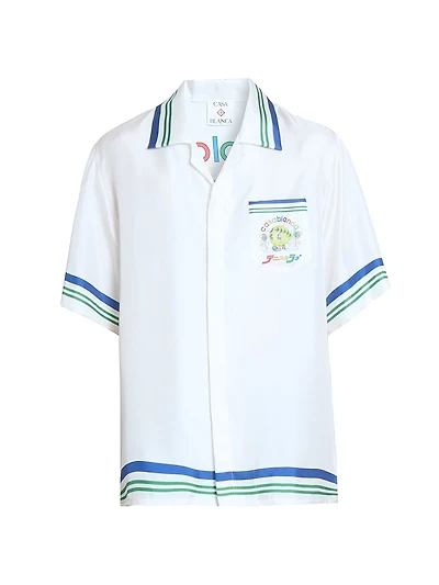 Tennis Ball Silk Short-Sleeve Shirt