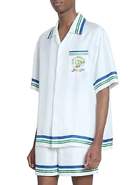 Tennis Ball Silk Short-Sleeve Shirt