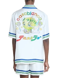 Tennis Ball Silk Short-Sleeve Shirt
