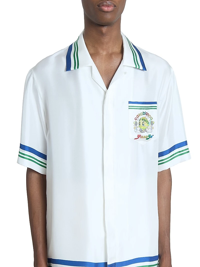 Tennis Ball Silk Short-Sleeve Shirt