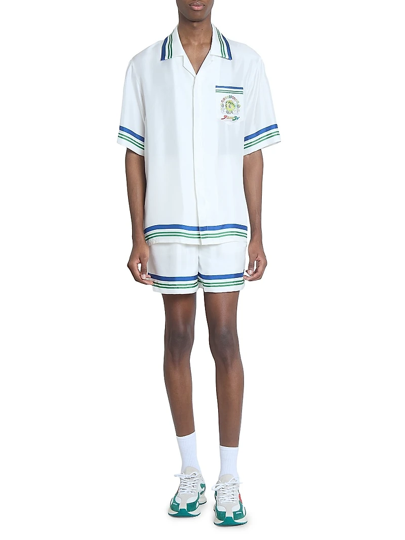 Tennis Ball Silk Short-Sleeve Shirt