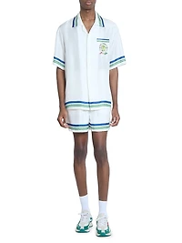 Tennis Ball Silk Short-Sleeve Shirt