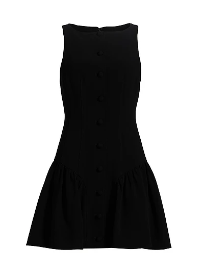 Royce Button-Detail Fit & Flare Minidress