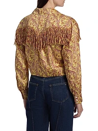 Marianna Charming Paisley Tie-Waist Crop Top