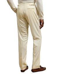Pleated Wool Flannel Trousers